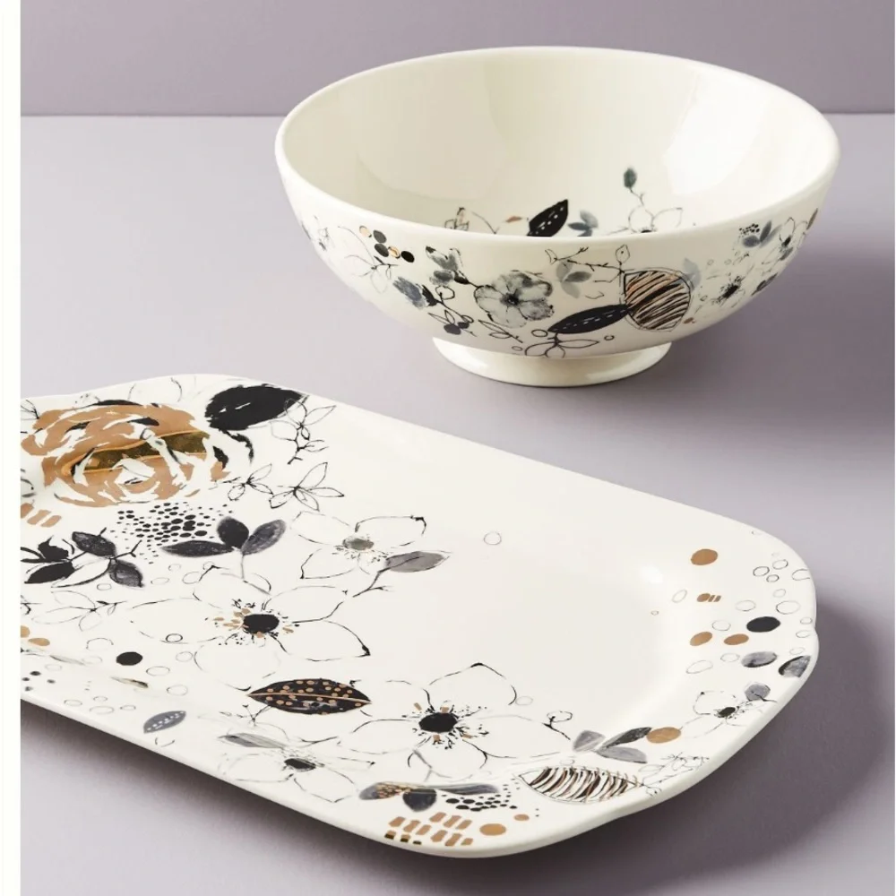 Lauren Wan Floral Vine Serving Bowl by Anthropologie